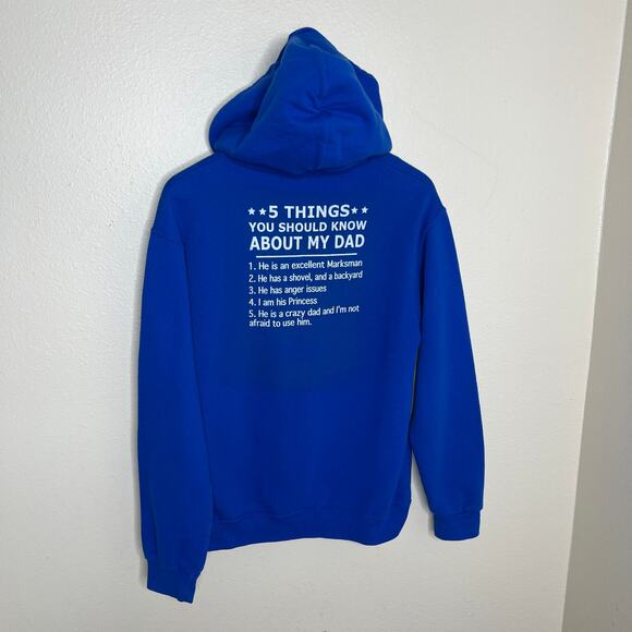 Five Things to Know about My Dad Blue Hoodie Small - Picture 6 of 9